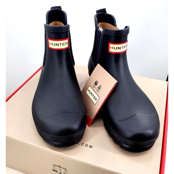 HUNTER Rain Boots Woman's 9 Original Chelsea Black Classic Waterproof Rainboots - Picture 3 of 13